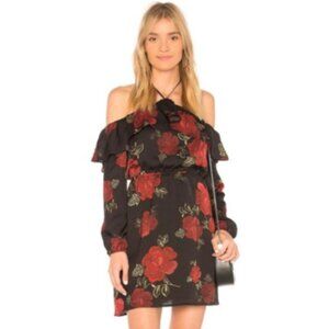 NWOT Cupcakes & Cashmere Rose Print Boden off the shoulder Black Floral Dress